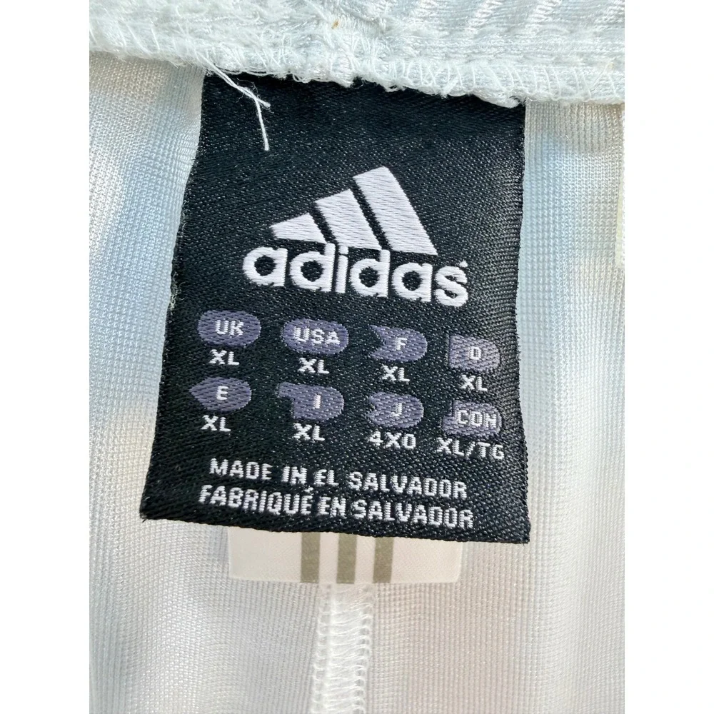Adidas Mens White Satin Athletic Shorts Black 3 Stripe Logo Basketball XL